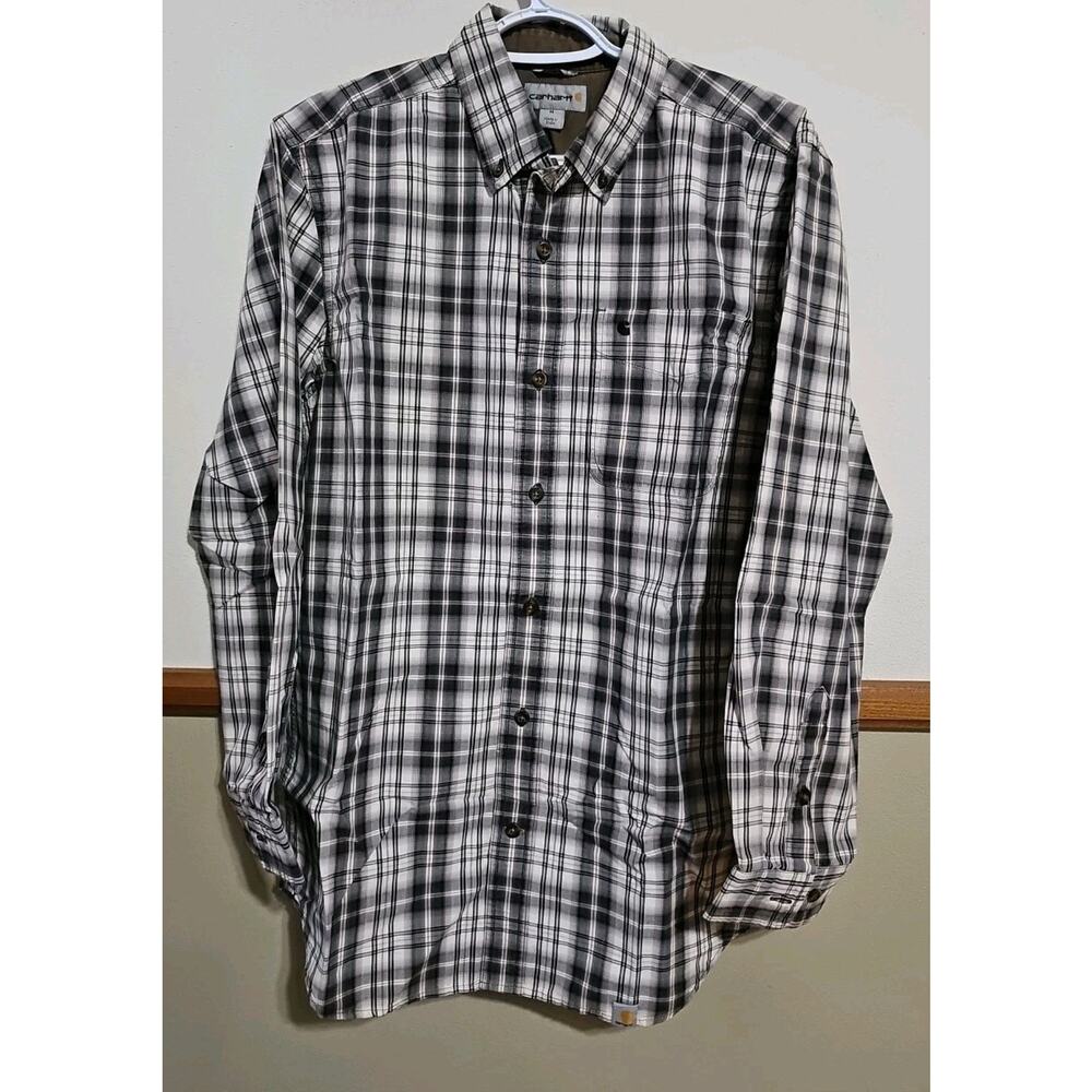 Carhartt Mens  Shirt  Relaxed Fit Workwear Plaid Long Sleeve Size Medium